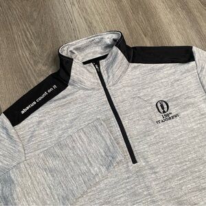 St Andrews 150th Open Grey Quarter Zip Jacket Pullover Men’s Small Abacus‎ Golf